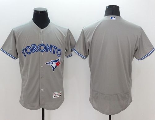 Blue Jays Blank Grey Flexbase Authentic Collection Stitched MLB Jersey